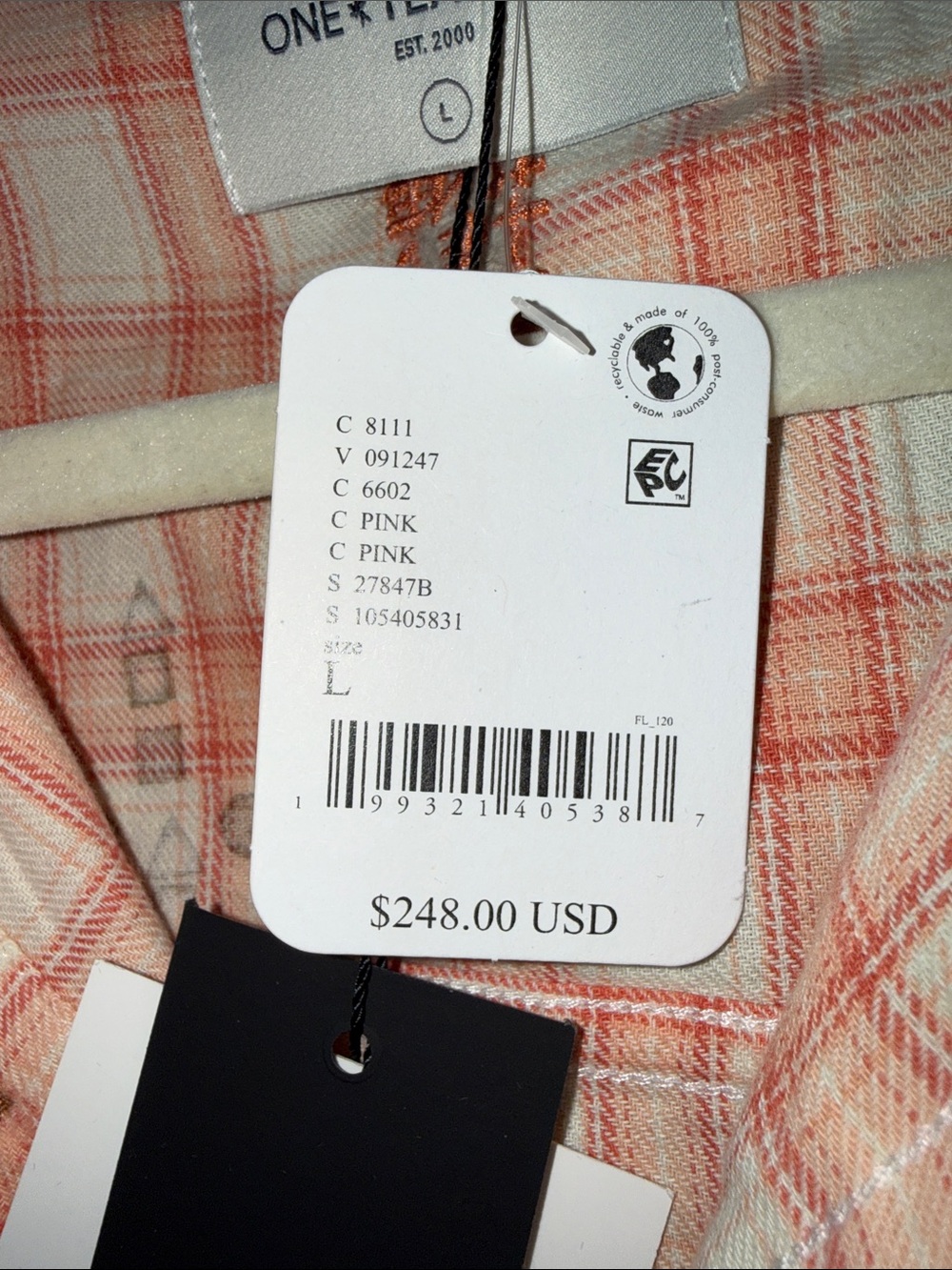 FREE PEOPLE X ONE TEASPOON LUNAR STUDDED COTTON FLANNEL BUTTON DOWN NWT sz L - Picture 4 of 4